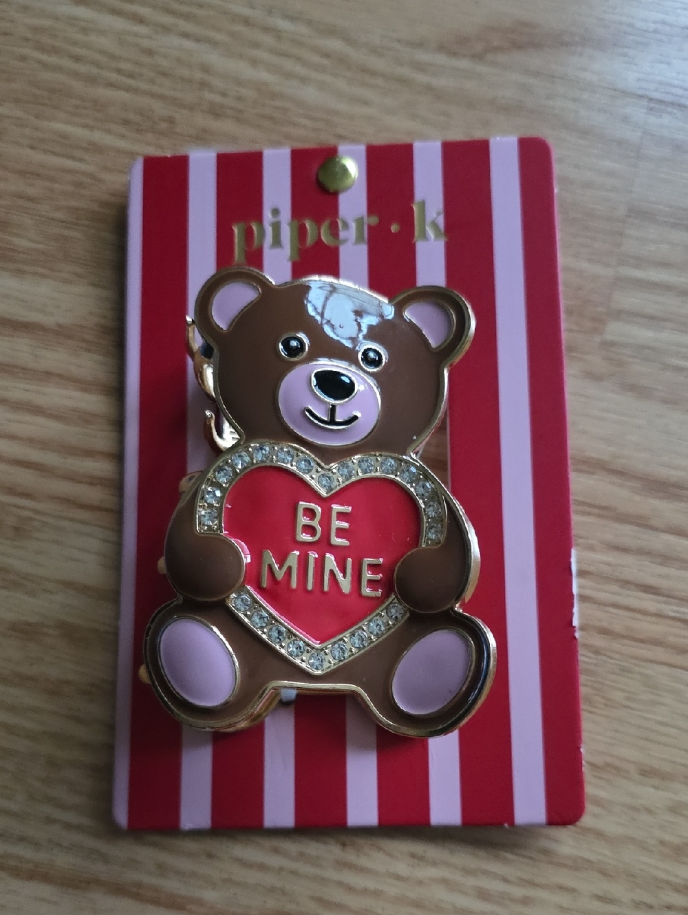 piper•k Teddy Bear Enamel Hair Clip